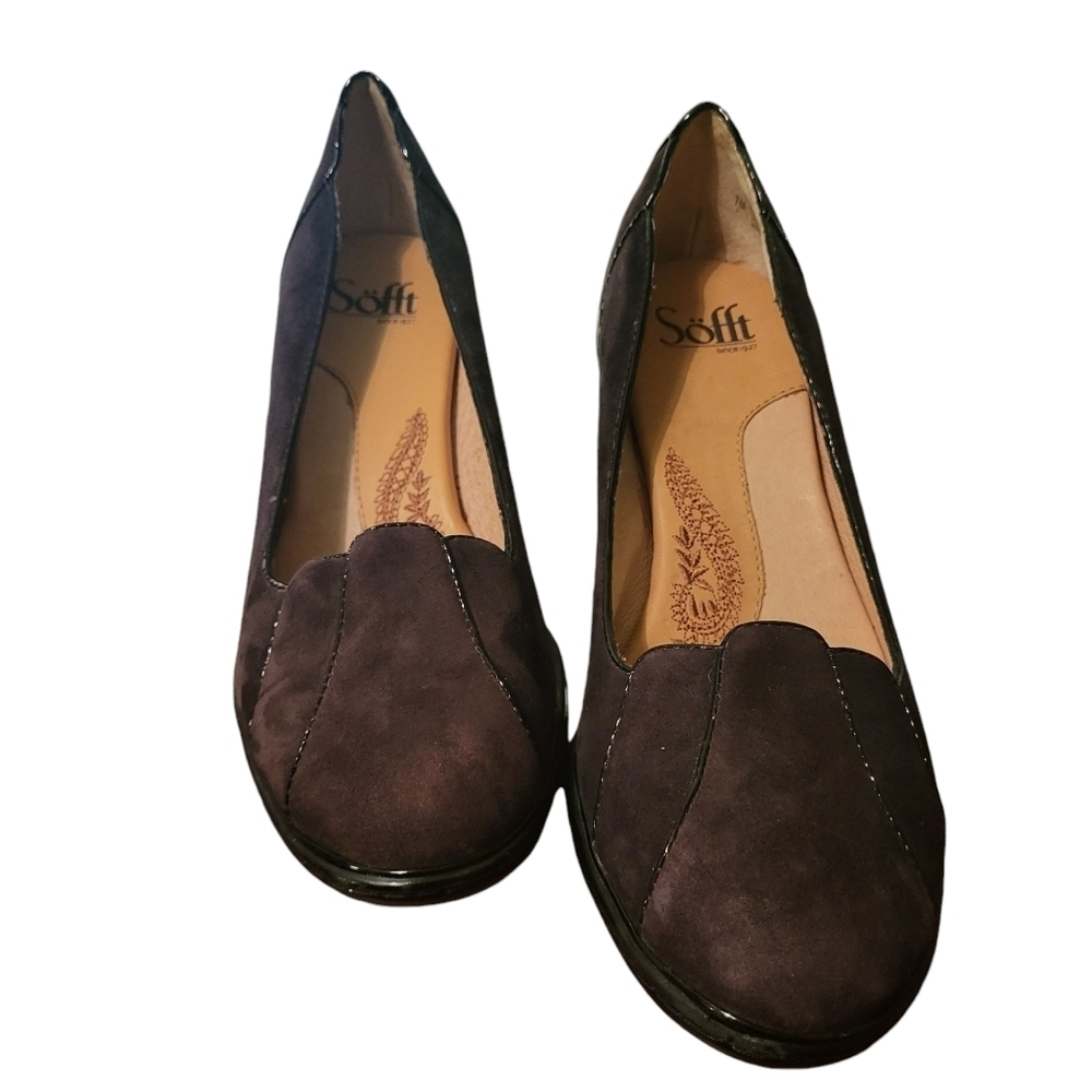 Sofft Shoes Womens Brown Leather/ Suede Shoes‎ Heels Size 7M